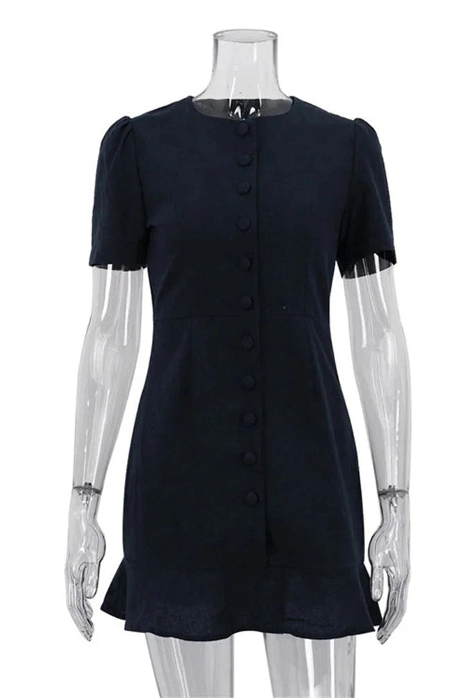 Glorol - Short Sleeve Patchwork Bodycon Mini Dress