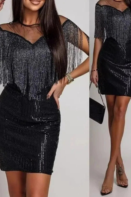 Glorol - Hollow Out High Waist Slim Mini Dress