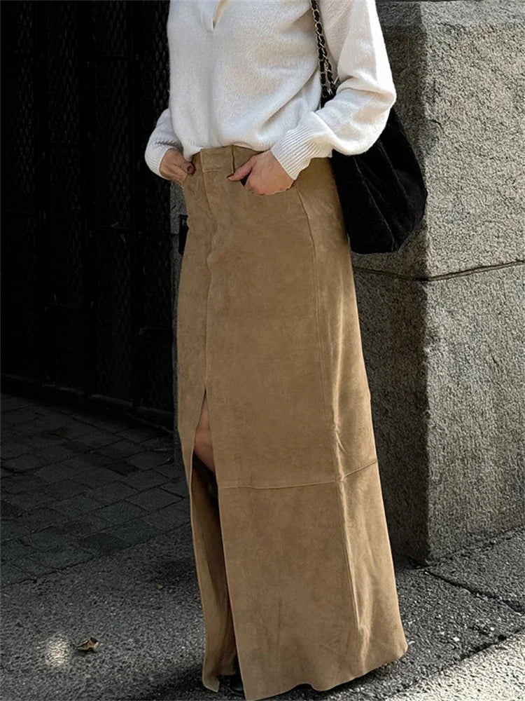 Glorol - High Waist Pocket Patchwork Skirt