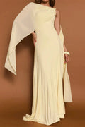 Glorol - Sleeveless Slash Collar High Waist Maxi Dress
