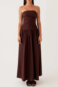 Glorol - Backless Sleeveless Strapless Maxi Dress