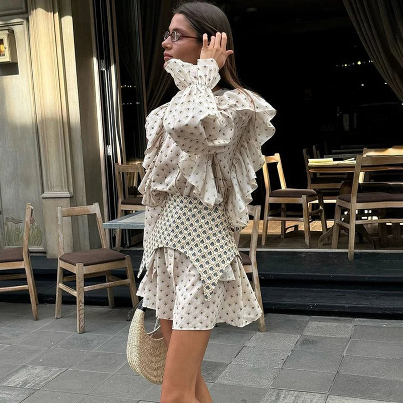 Glorol - Long Sleeve High Waist Slim Mini Dress