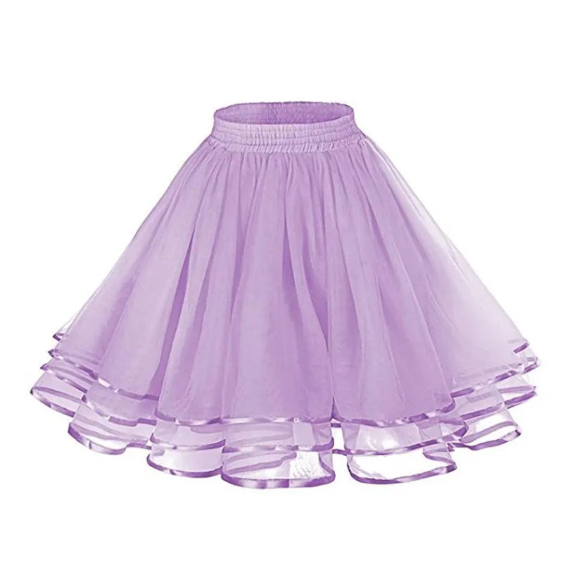 Glorol - Elastic Wide Waist Multi-Layer Skirt