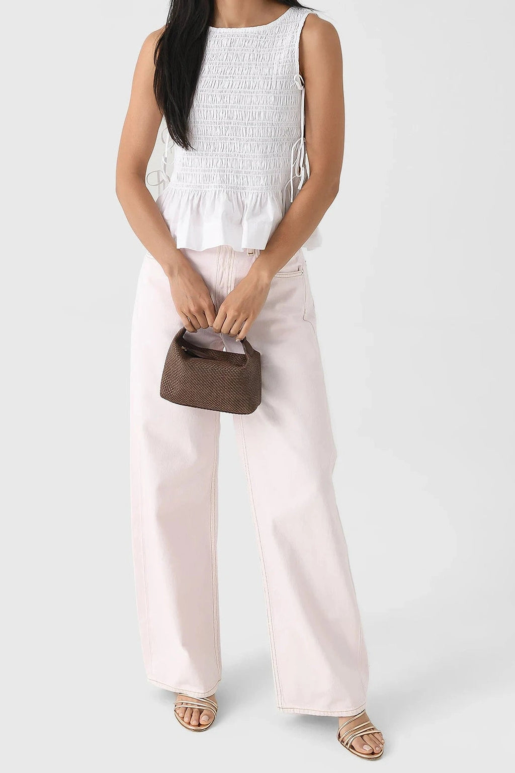 Glorol - Sleeveless Round Neck Tie-Up Top