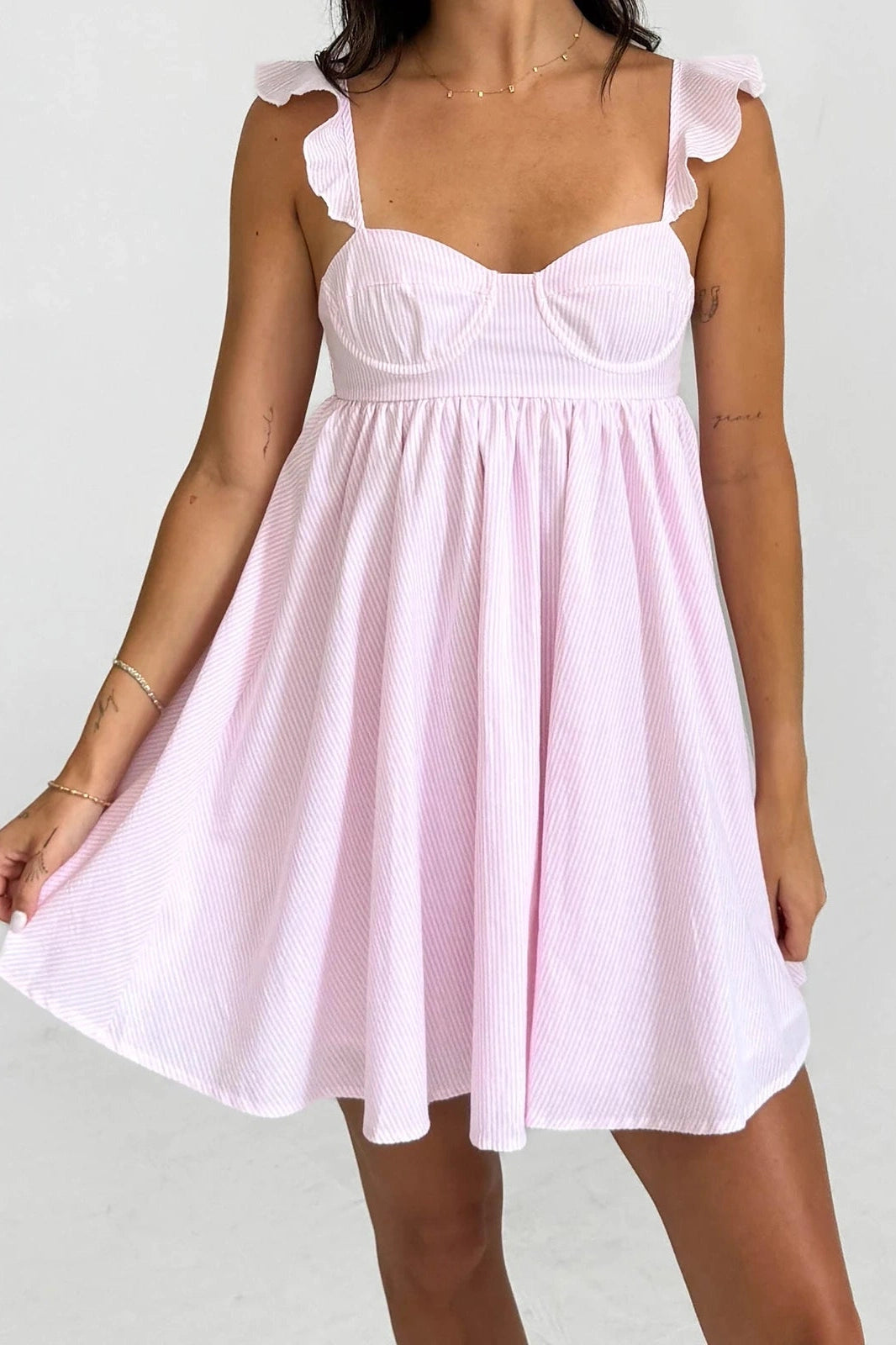 Glorol - Sleeveless Backless A-Line Mini Dress