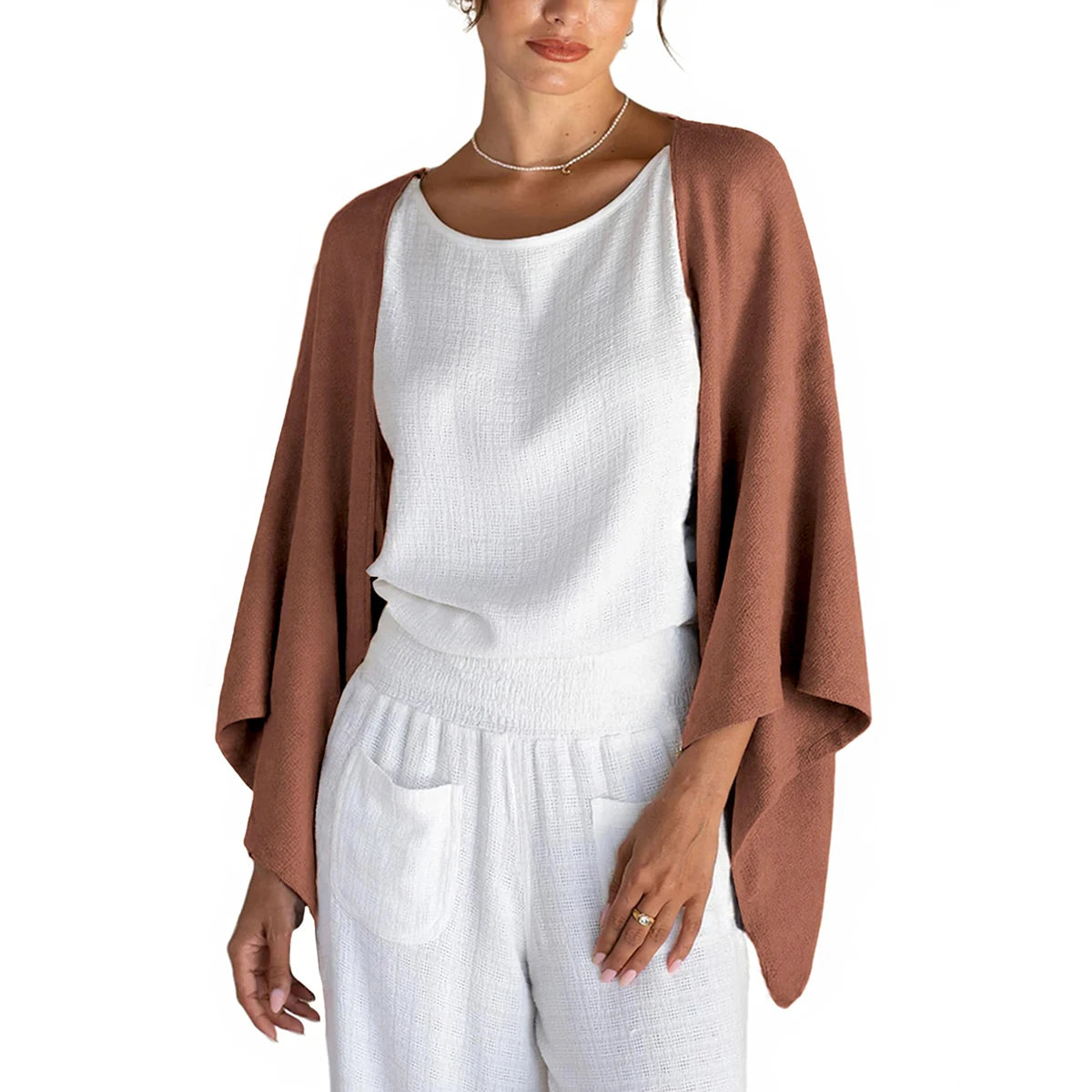 Glorol - Elegant Shawl Knit Loose Top