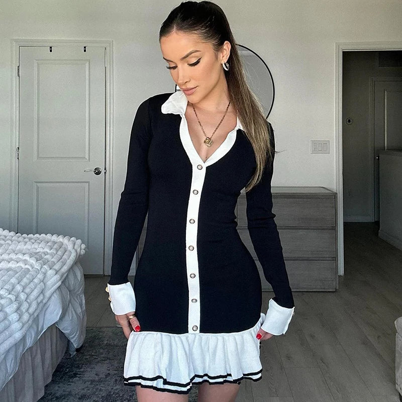 Elegant Backless Lace-Up Mini Dress