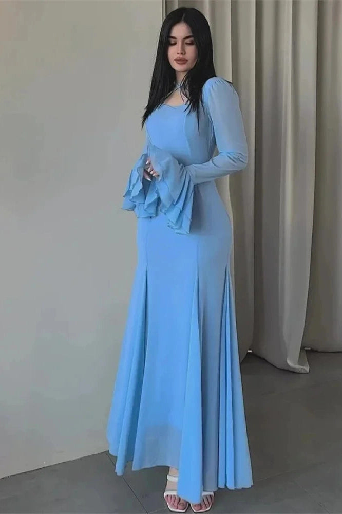 Glorol - Patchwork Slim High Waist Maxi Dress