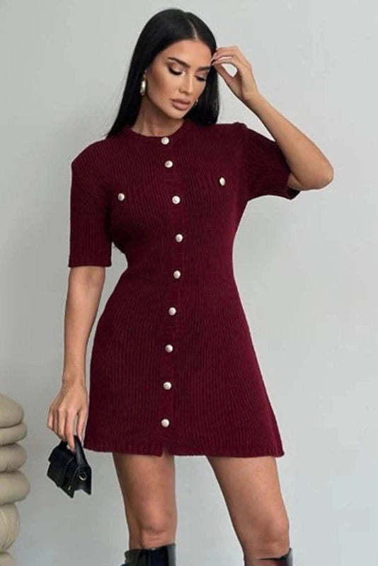 Glorol - Elegant Knitted Slim Mini Dress
