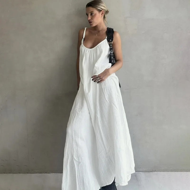 Glorol - Elegant Patchwork Sleeveless Backless Maxi Dress