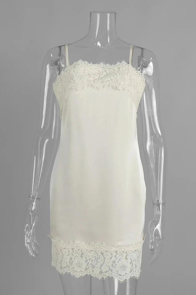 Glorol - Elegant Lace Sleeveless Mini Dress