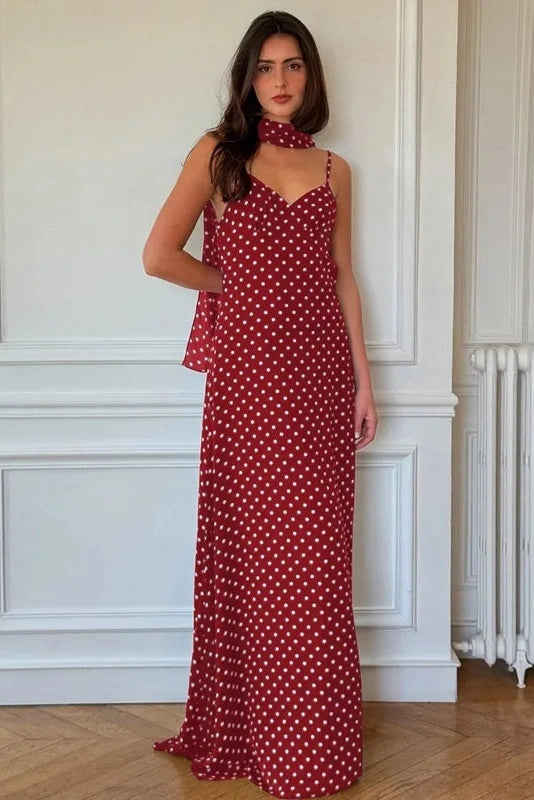 Glorol - Spaghetti Strap Sleeveless Backless A-Line Maxi Dress