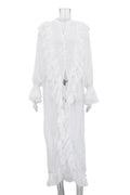 Glorol - Long-Sleeved Single-Breasted Maxi Dress