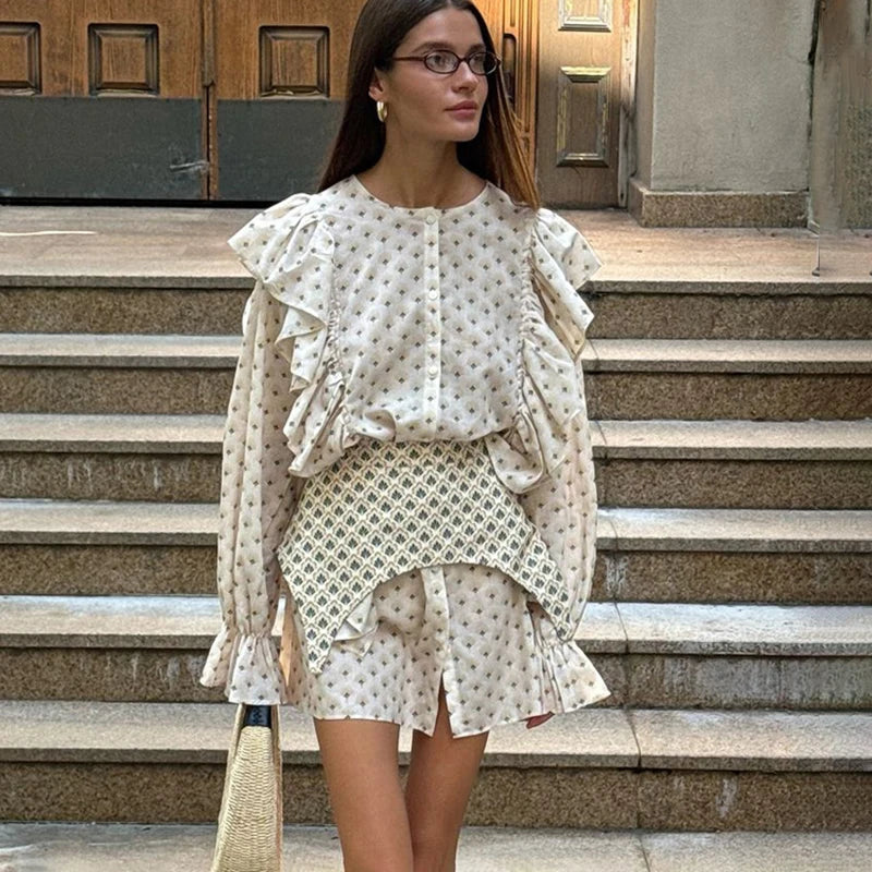 Glorol - Long Sleeve High Waist Slim Mini Dress