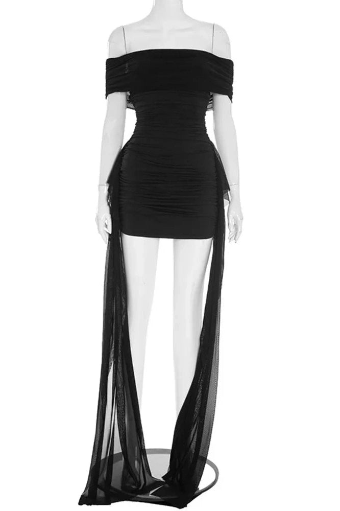 Glorol - Off-Shoulder Strapless Sleeveless Backless Mini Dress