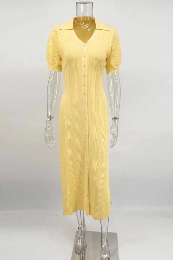 Glorol - Elegant Short Sleeves Loose Maxi Dress