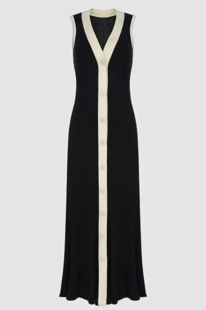 V-Neck Sleeveless Maxi Dress