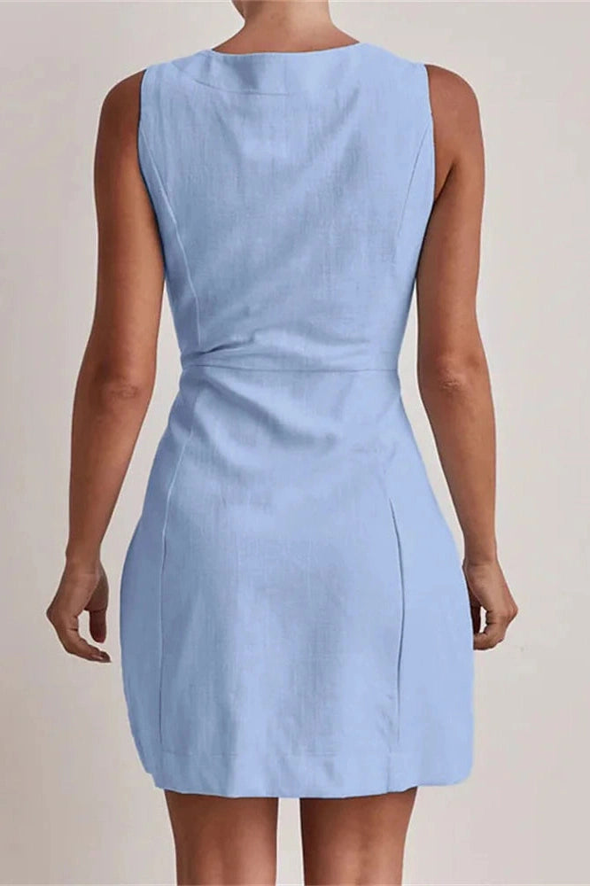 Glorol - Patchwork Sleeveless Mini Dress