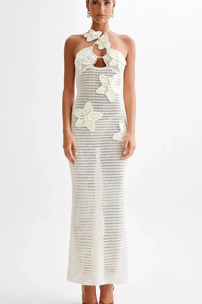 Glorol - See Through Sleeveless Backless Maxi Dress