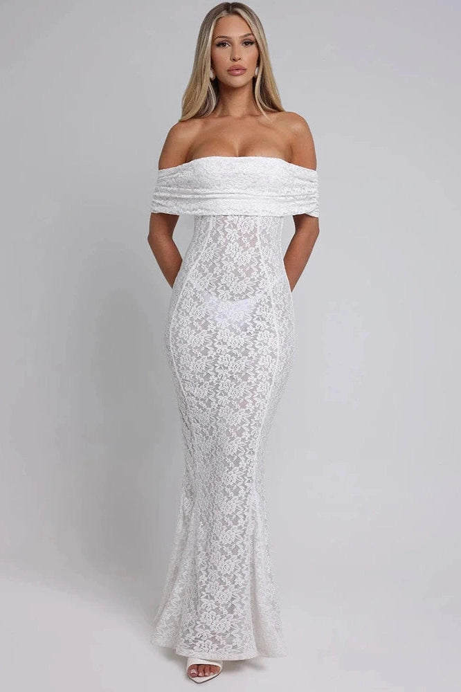 Glorol - Hollow Out Off-Shoulder Strapless Backless Sleeveless Maxi Dress