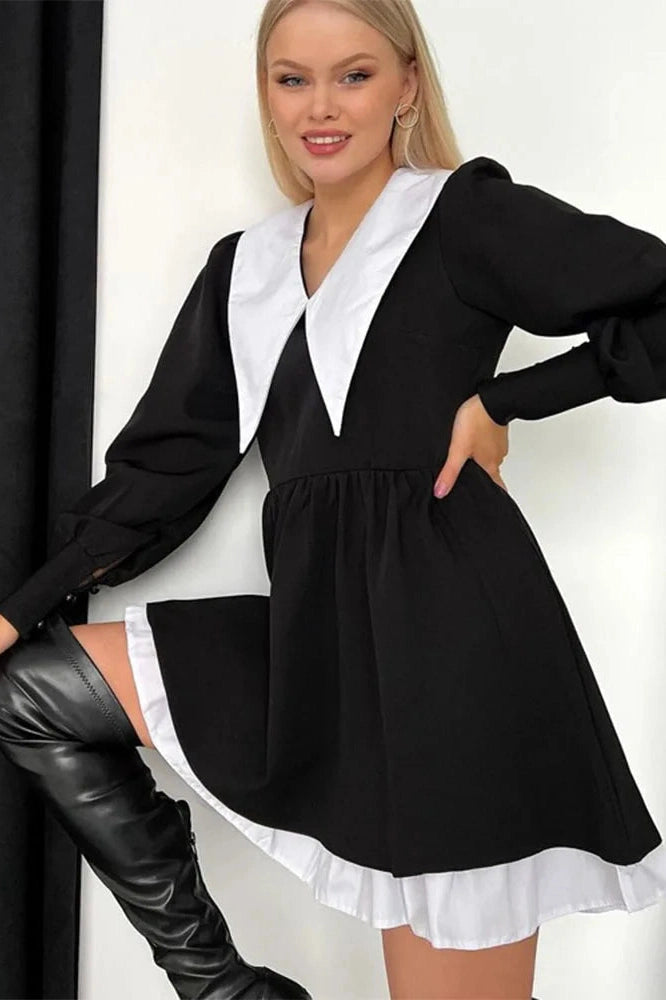 Glorol - Elegant Long Sleeve Mini Dress