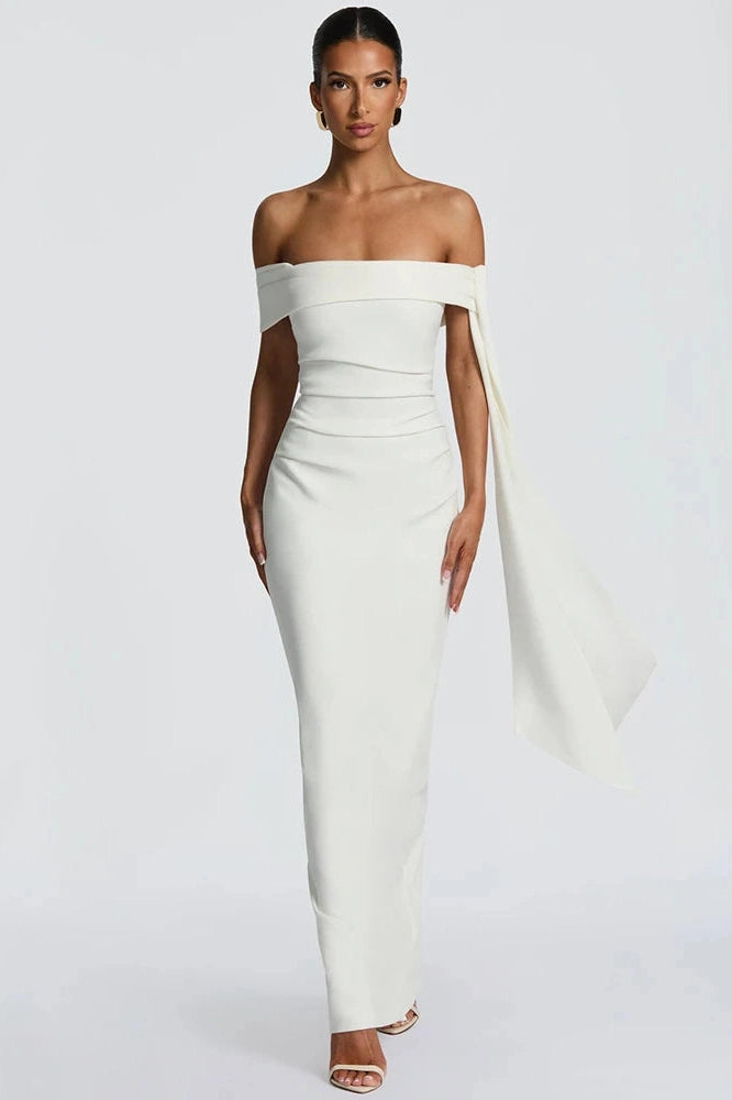 Glorol - Off-Shoulder Strapless Sleeveless Backless Bodycon Maxi Dress