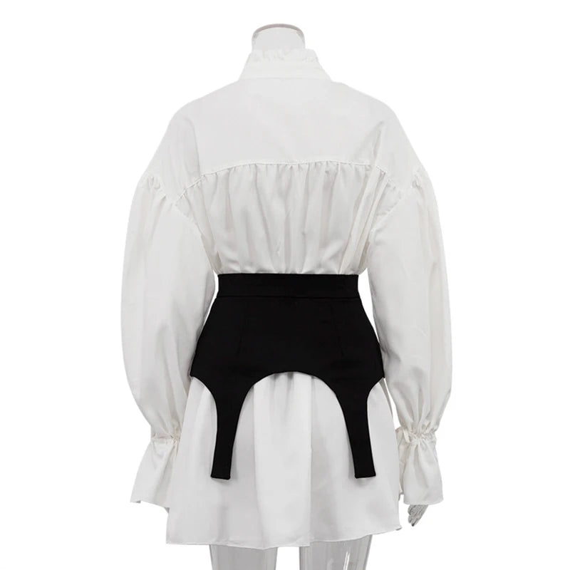 Glorol - Flare Sleeve High Waist Mini Dress