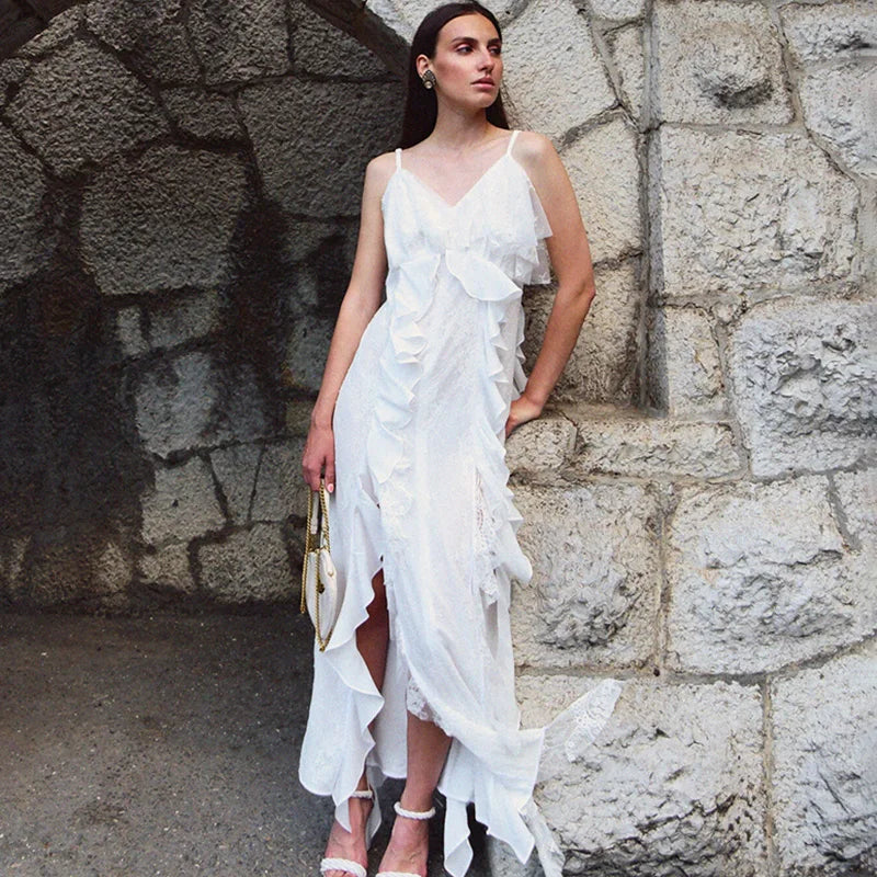 Glorol - Elegant Patchwork Sleeveless Maxi Dress