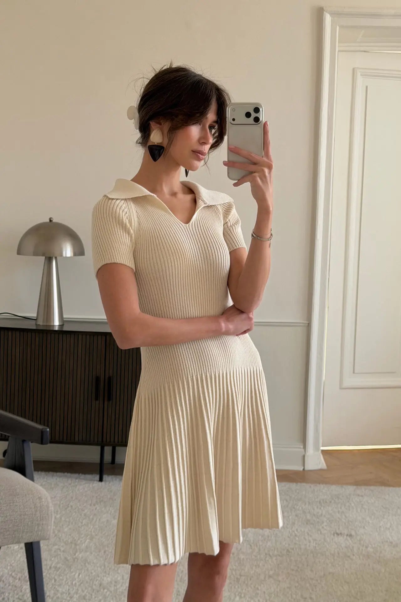 Glorol - Knitted Short Sleeve Slim Mini Dress