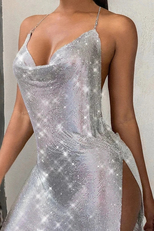 Elegant Backless Sleeveless Slim Mini Dress