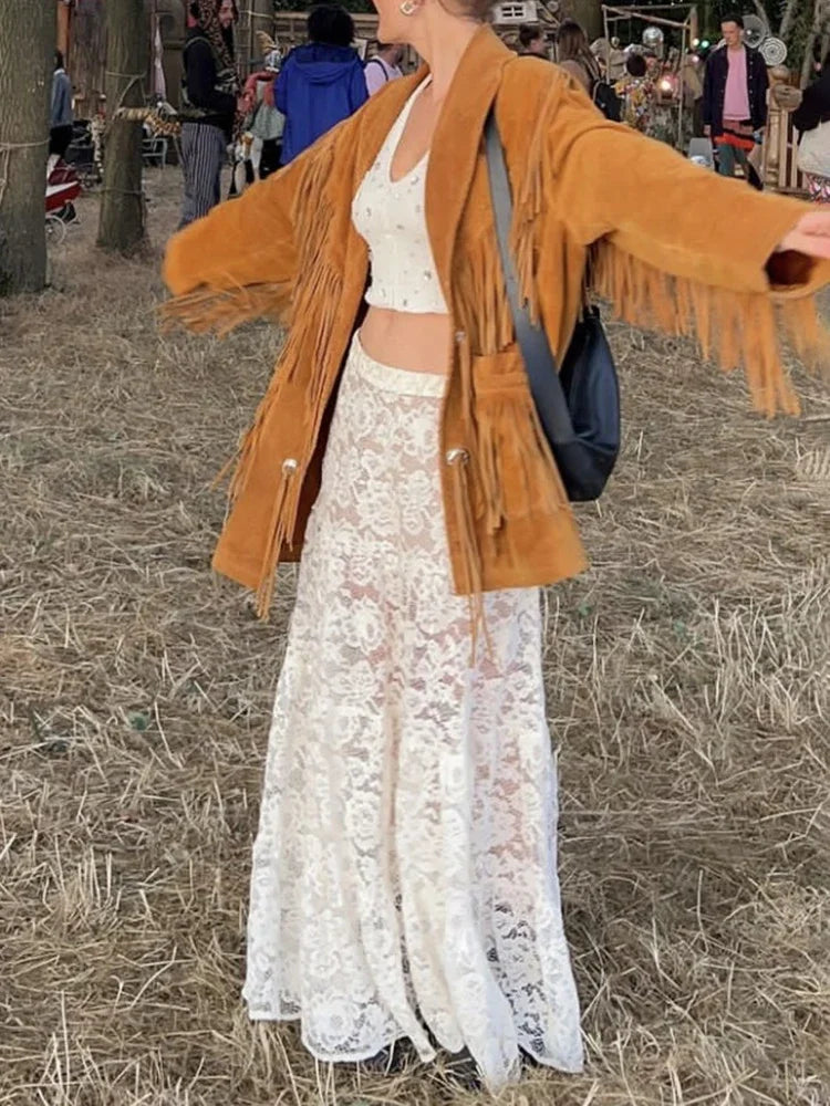 Glorol - Lace High Waist See Through Skirt