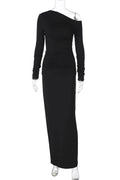 Glorol - Elegant Long Sleeve Bodycon High Waist Maxi Dress