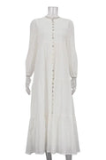 Glorol - Long Sleeve Patchwork Loose V-Neck Maxi Dress