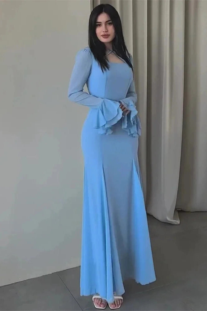 Glorol - Patchwork Slim High Waist Maxi Dress