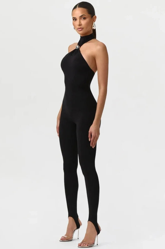 Glorol - Off-Shoulder Sleeveless Backless Jumpsuit