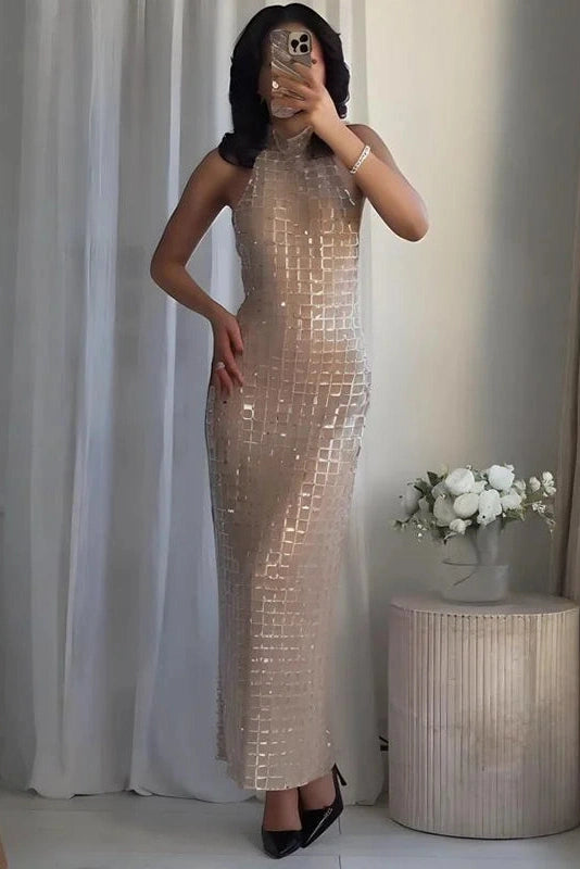 Glorol - Elegant Sleeveless Slim Backless Maxi Dress
