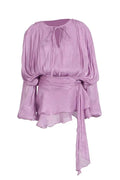 Glorol - Elegant Pleated Long Sleeve High Waist Mini Dress