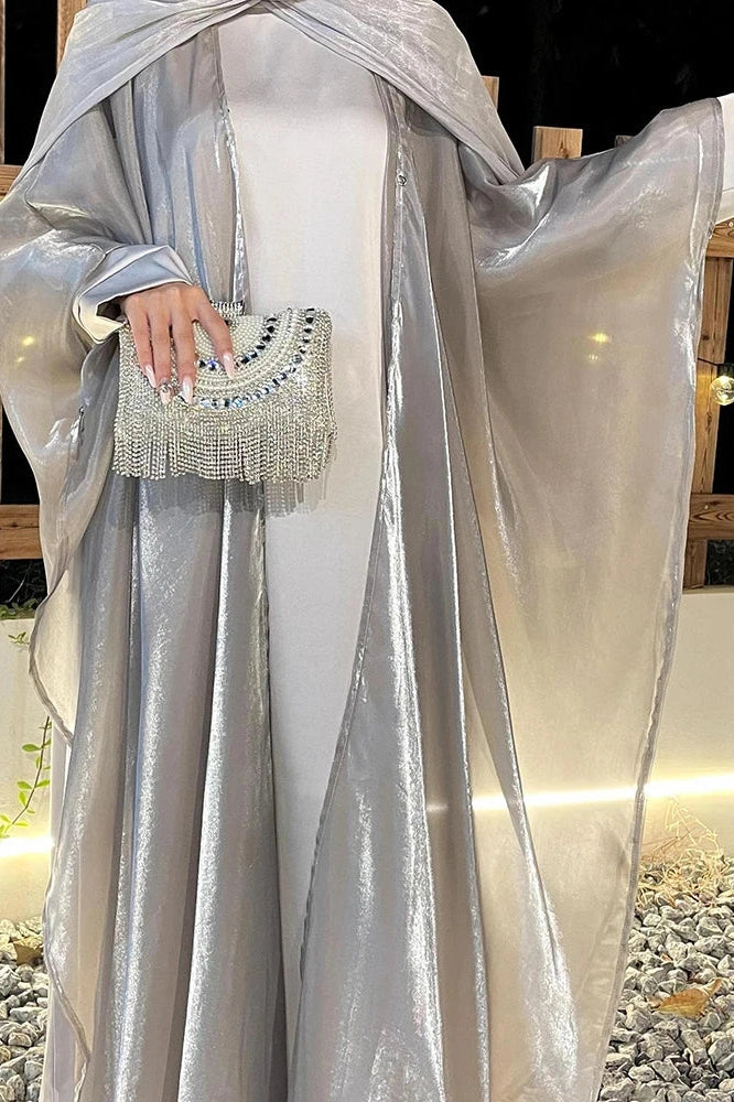 Glorol - Elegant Loose Pleated Long Sleeve Maxi Dress