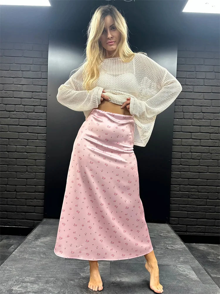 Glorol - High Waist Elegant Printed Patchwork Skirt