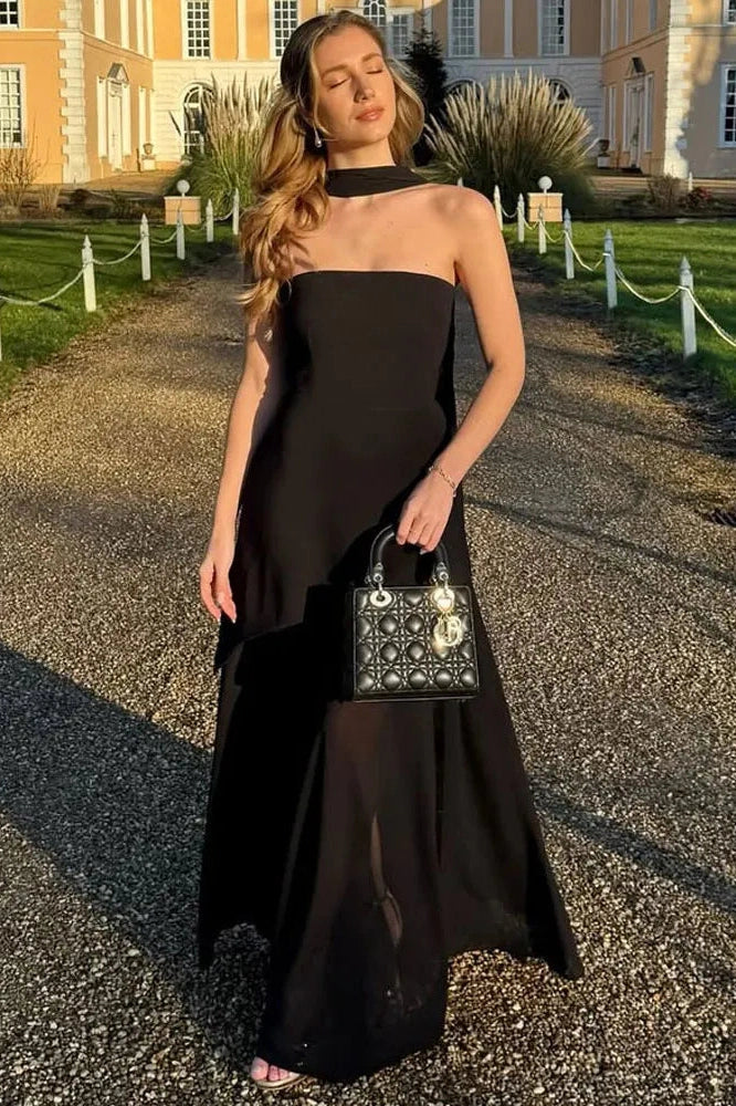 Mesh Backless Patchwork Slim Bodycon Maxi Dress
