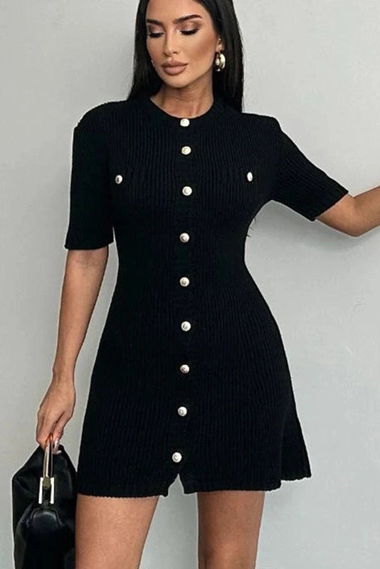 Glorol - Elegant Knitted Slim Mini Dress