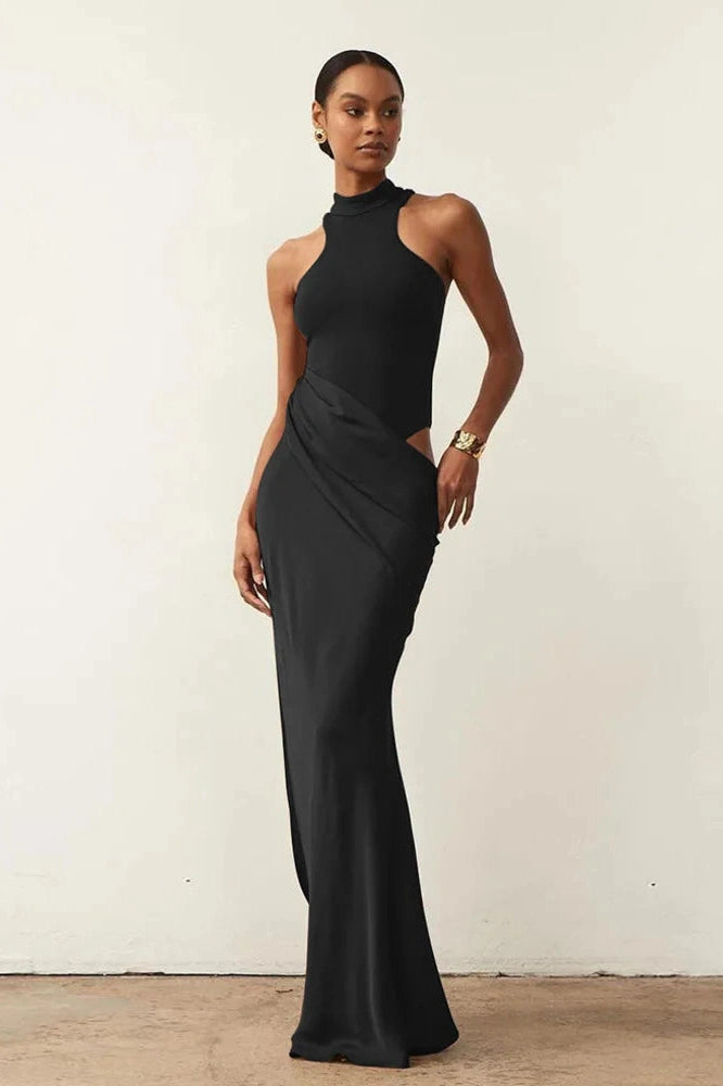 Glorol - Sleeveless Backless Bodycon Maxi Dress