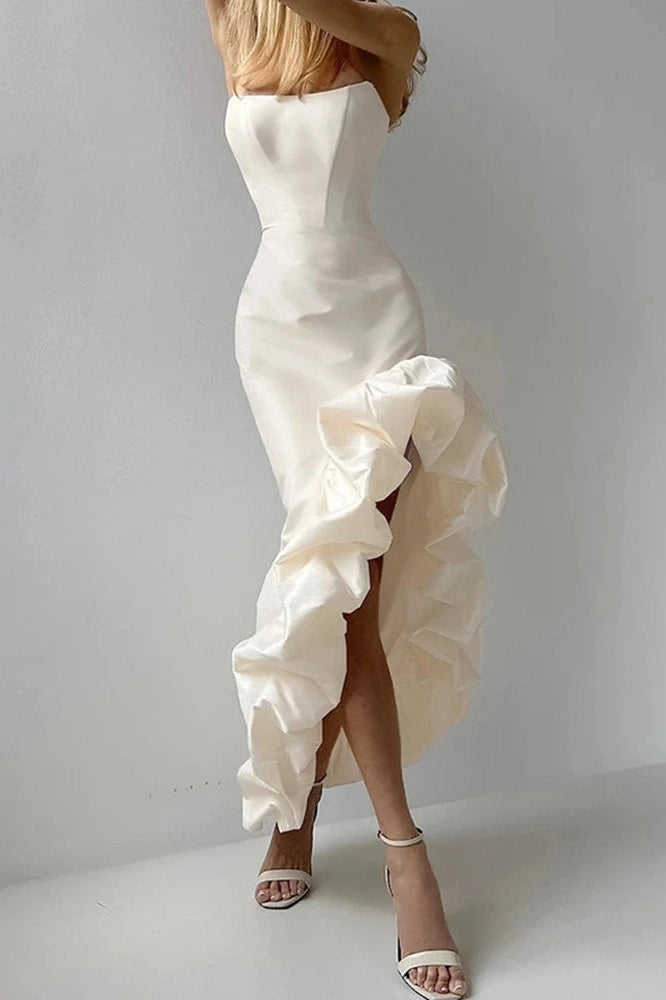 Glorol - Elegant Off Shoulder Slim High Waist Maxi Dress