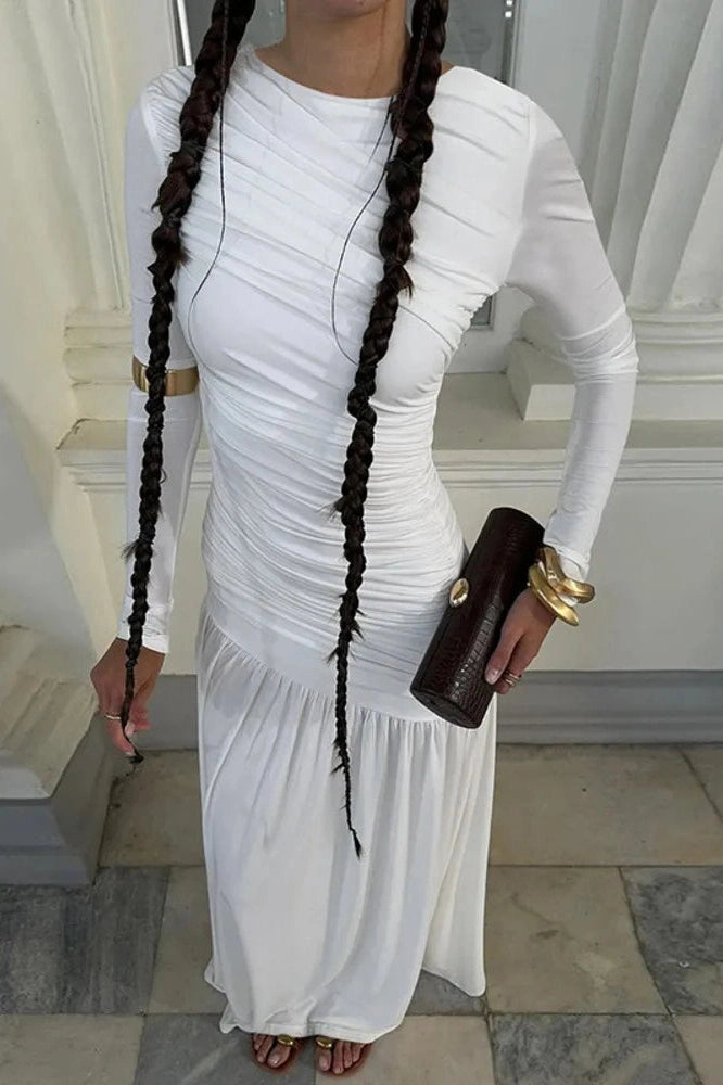Glorol - Elegant Long Sleeve Bodycon Maxi Dress
