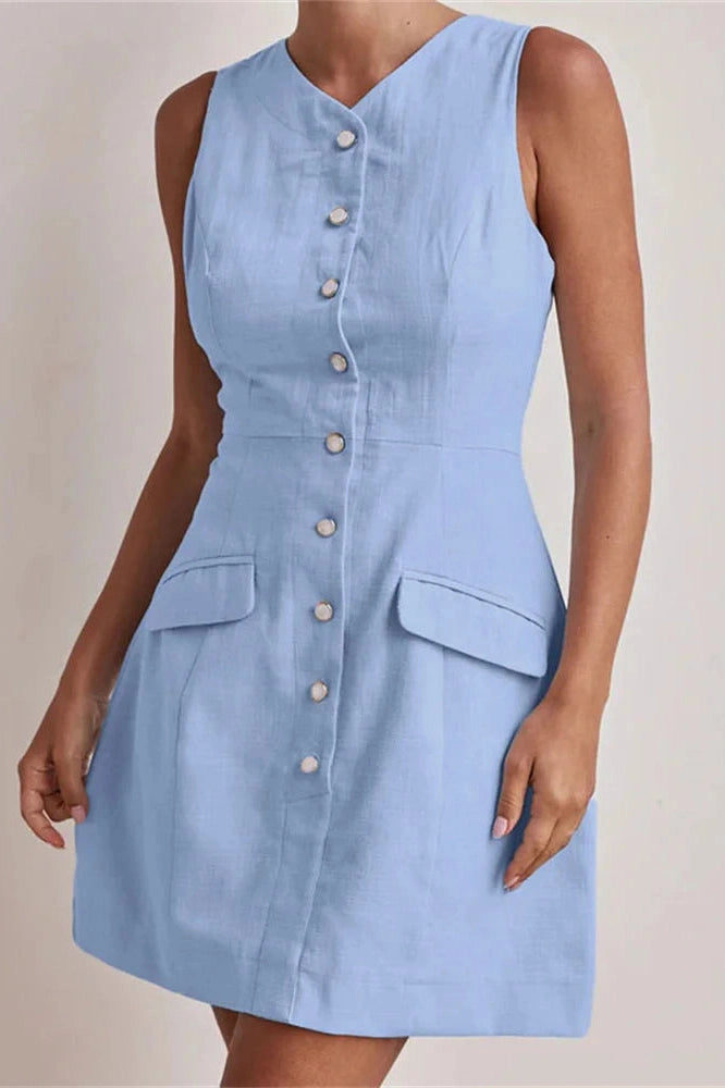 Glorol - Patchwork Sleeveless Mini Dress
