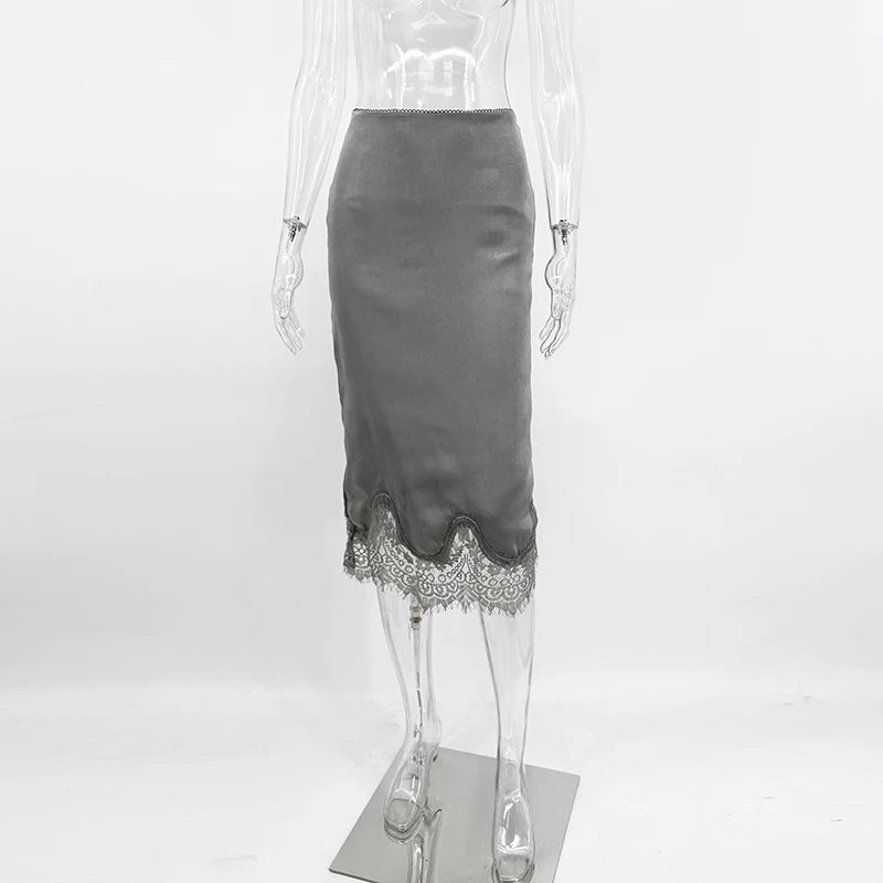 Glorol - High Waist Loose Leisure Lace Skirt