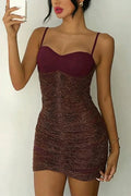 Glorol - Sleeveless High Waist Pleated Backless Mini Dress