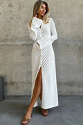Hollow Out V-Neck Patchwork Loose Maxi Dress