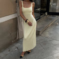 Glorol - Knitted Sleeveless Slim Maxi Dress