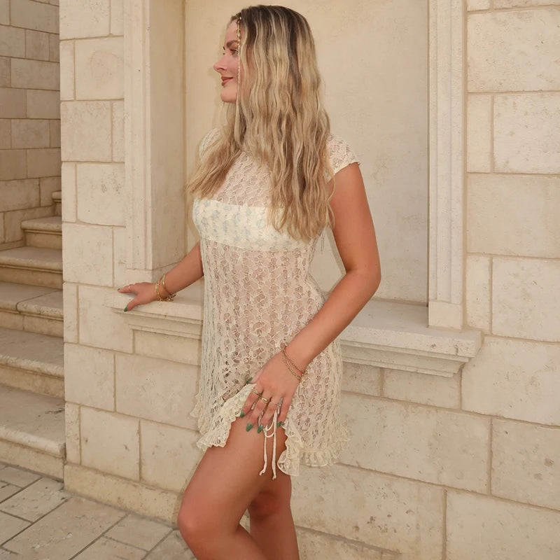 Glorol - Hollow Out Sleeveless Slim Mini Dress